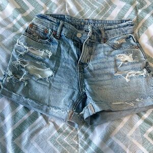 American Eagle Outfitters Light Blue Ripped Jean Shorts